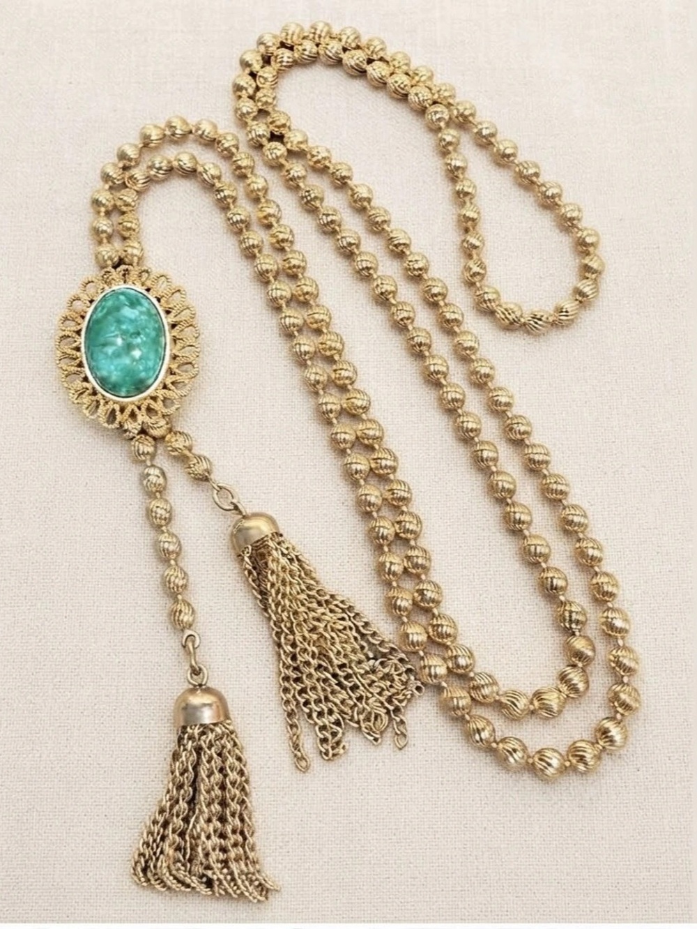 Juliana for Avon Ming Green Adjustable Slide Lariat Necklace
